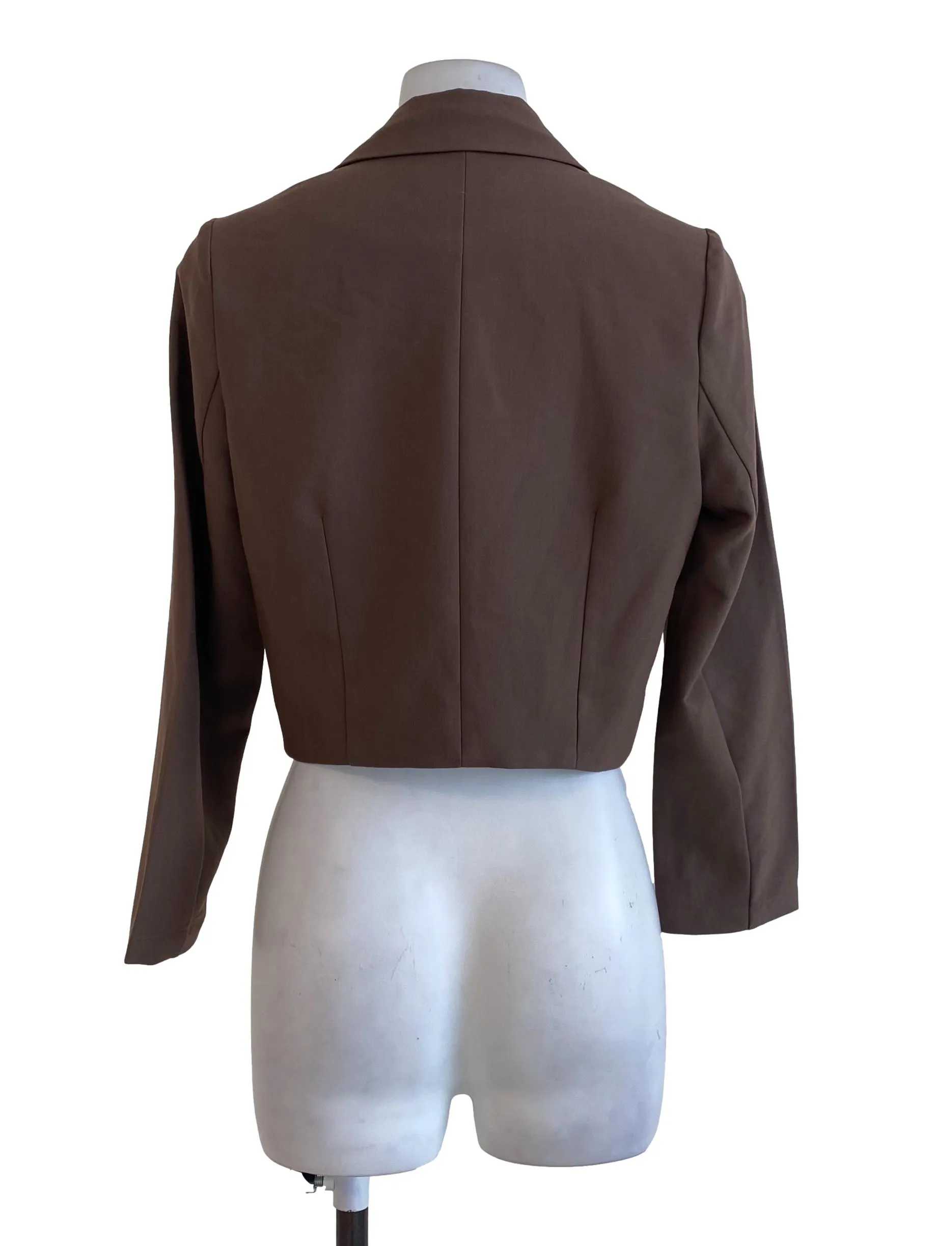 Brown Crop Blazer